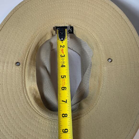 Dorfman Hat Co. Wide Brim Sun Panama Hat Large Mesh Vented Fishing Tan Size XL - Picture 4 of 9